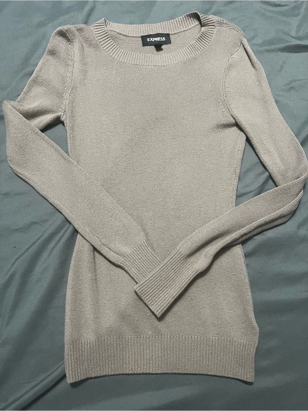 Womens express xs taupe fitted sweater
